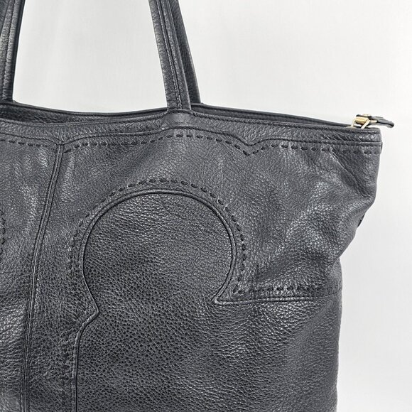 Tory Burch Amalie Slouch Leather Shoulder Tote Black Leather - Picture 4 of 16